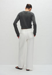 Cashmere Crew Baby Sweater - Charcoal - Matteau